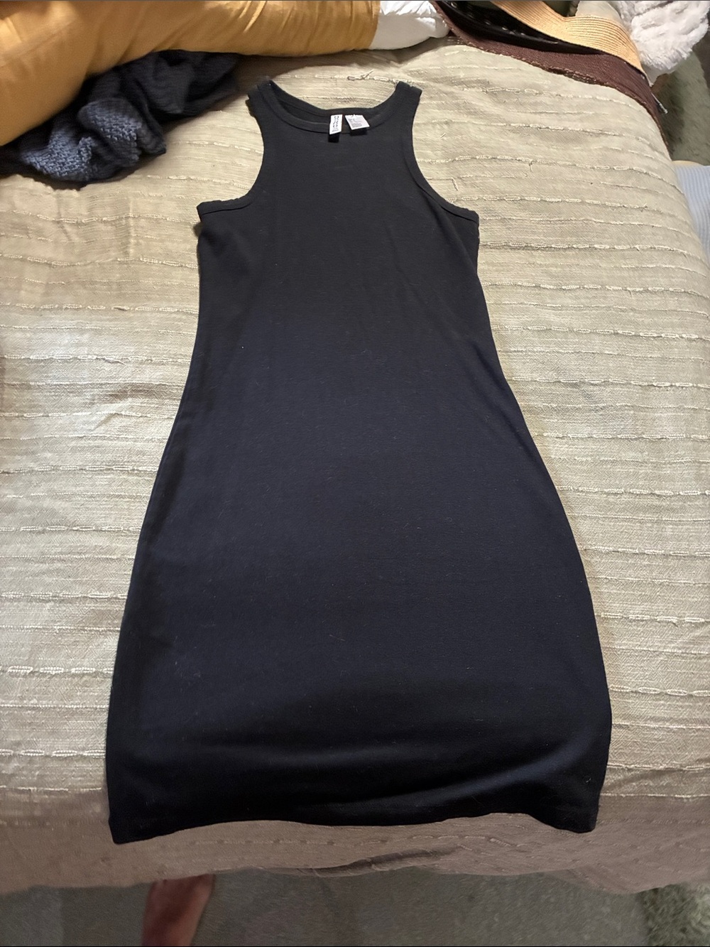H&M Black Ribbed Sleeveless Tank Dress